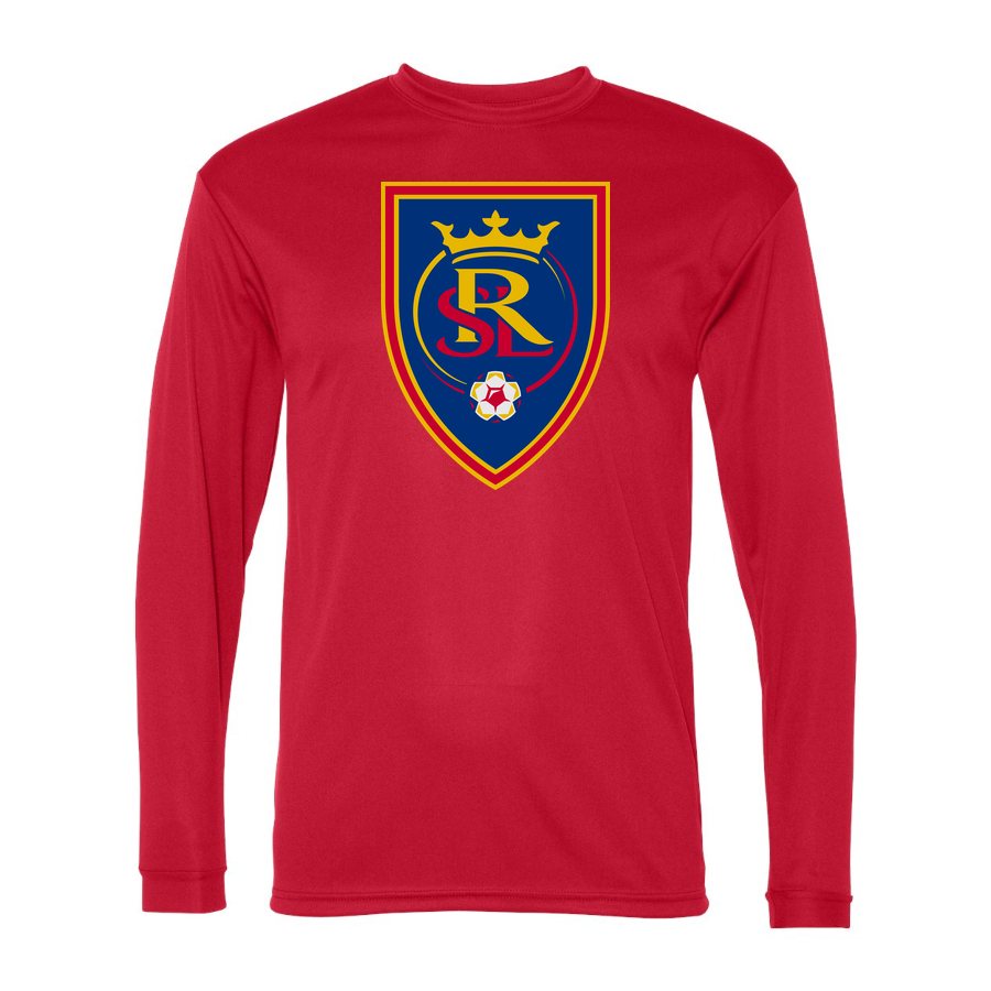 Men's Real Salt Lake Soccer Polyester Long Sleeve T-Shirt - Red