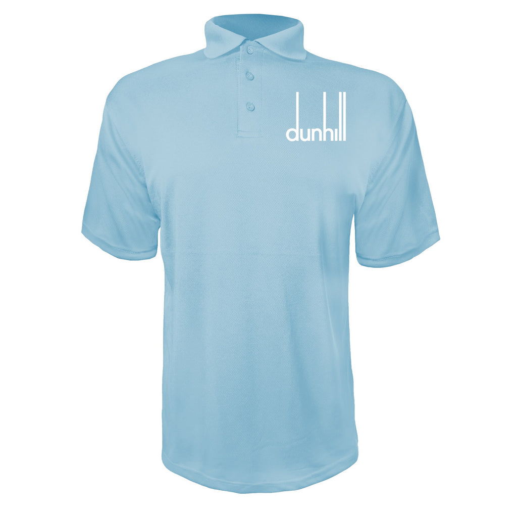 Dunhil men's polyester polo in Sky Blue