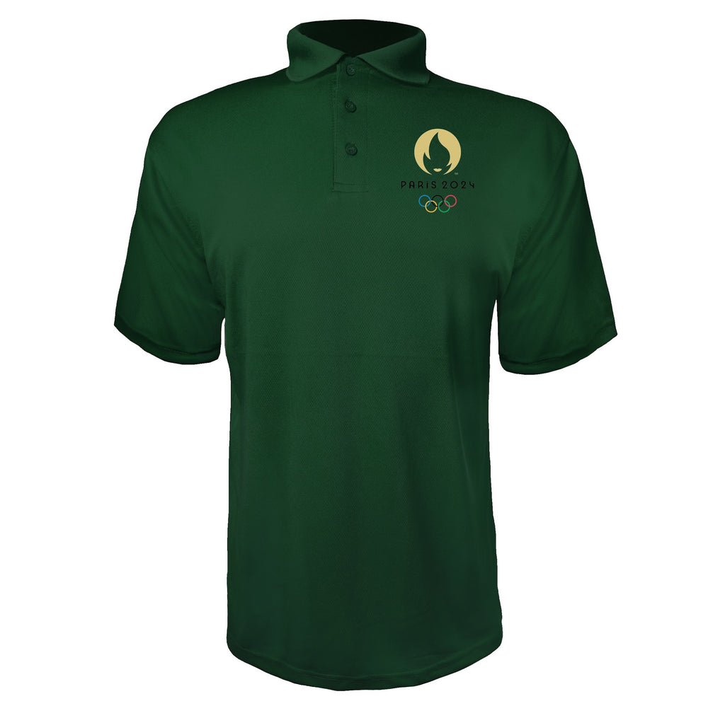 Olympics 2024 Paris Black Green polyester polo