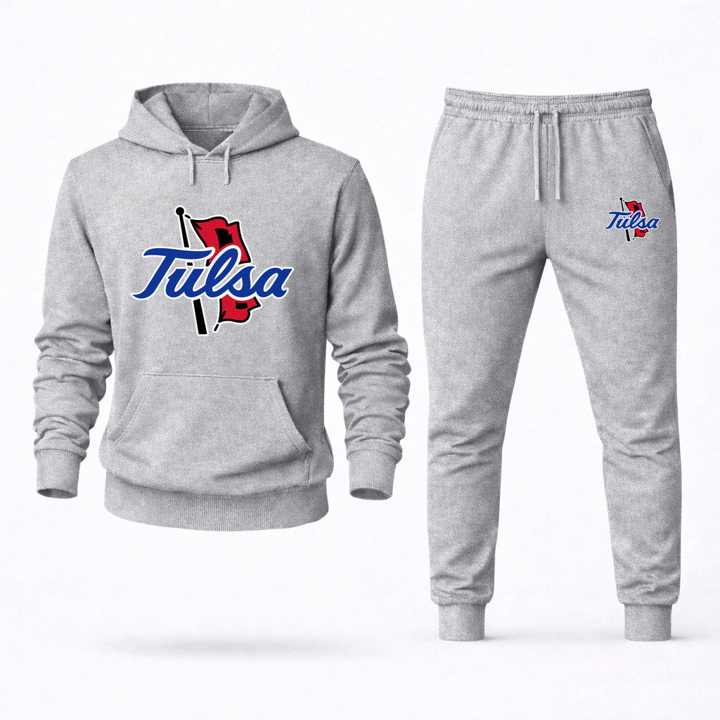 Tulsa Golden Hurricane Hoodie and Joggers Set - Grey