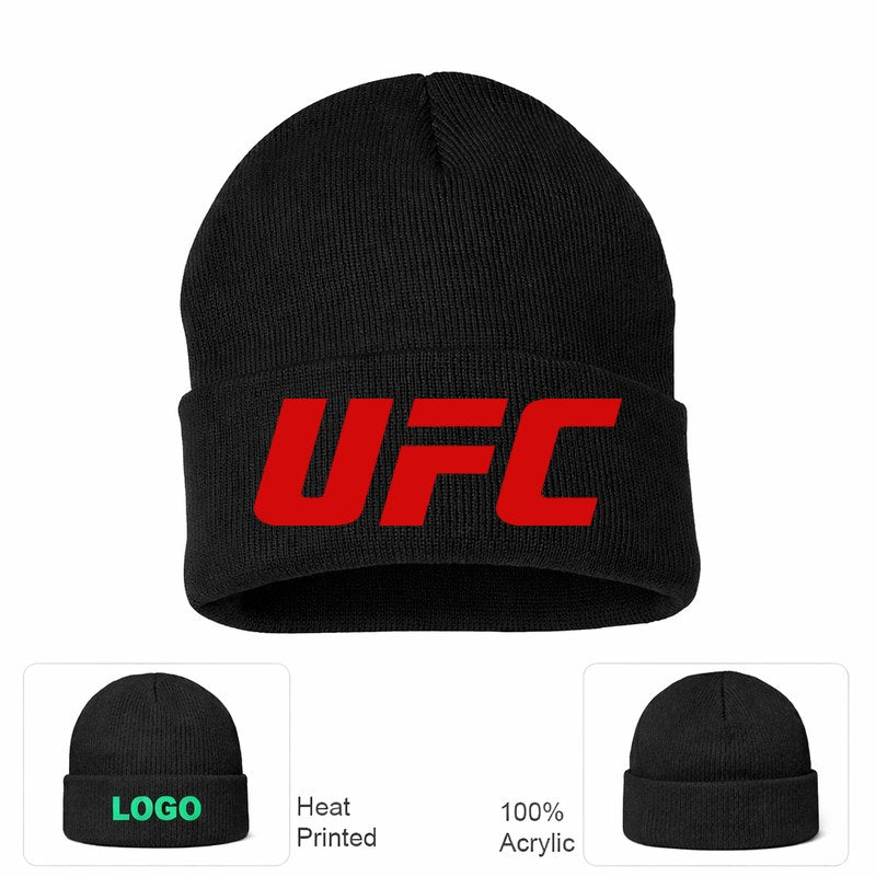 UFC Logo Black Beanie Hat