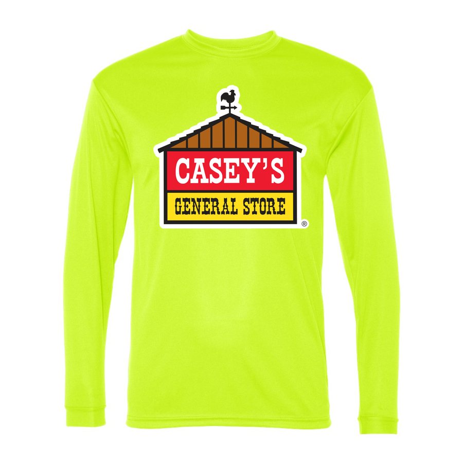 Men's Caseys General Stores Polyester Long Sleeve T-Shirt - Safety Yellow