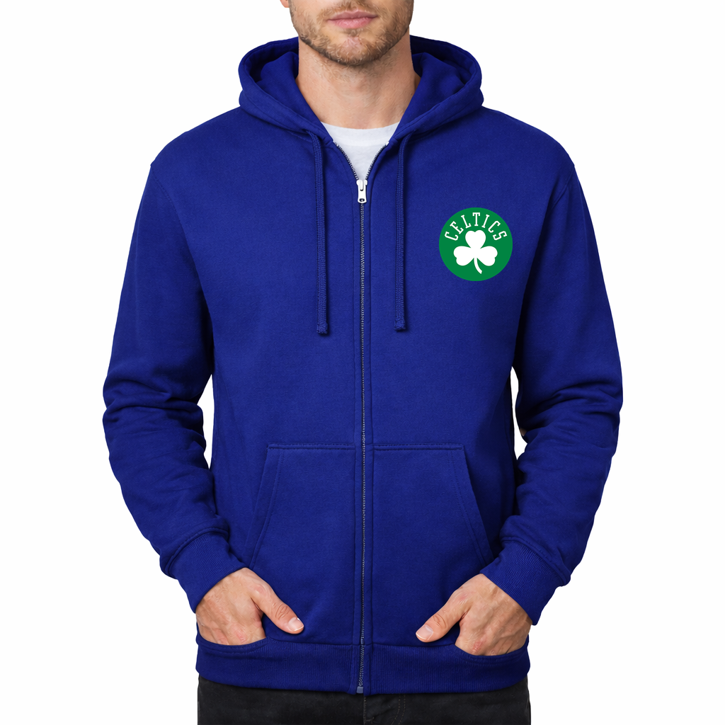 Men's Boston Celtics Zipper Hoodie - Royal Blue