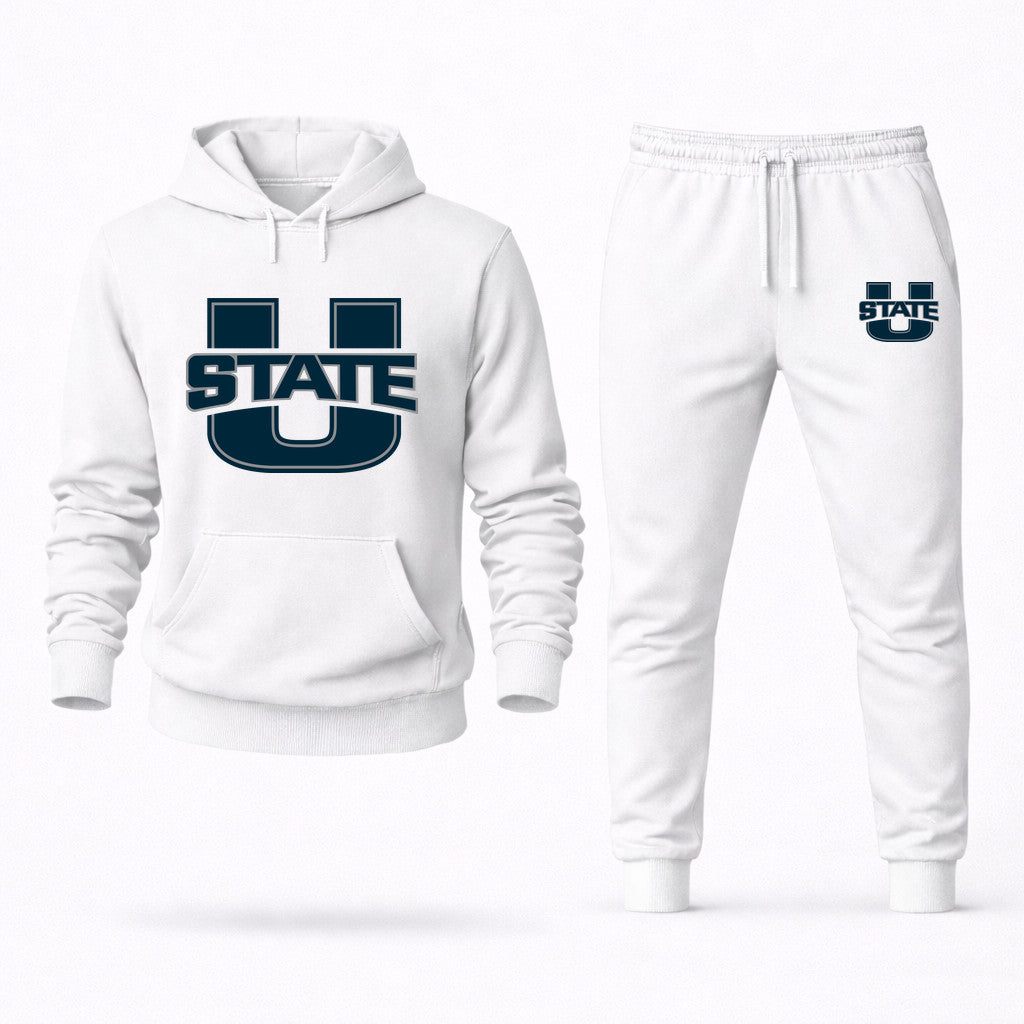 Utah State Aggies Hoodie and Joggers Set - White