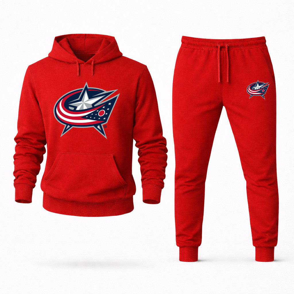 Columbus Blue Jackets Hoodie and Joggers Set - Red
