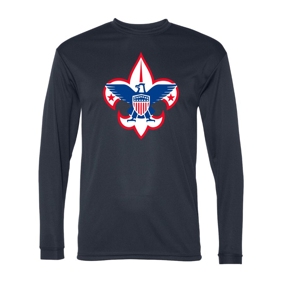 Men's Boy Scout Polyester Long Sleeve T-Shirt - Navy