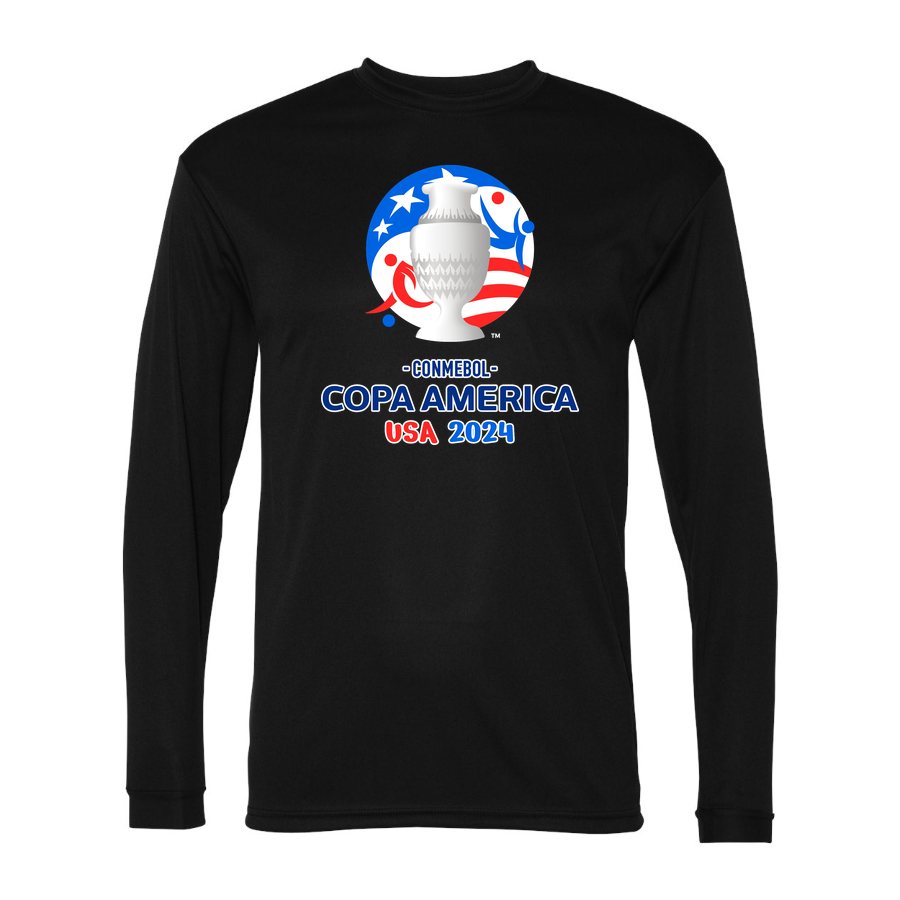 Men's Copa America 2024 Polyester Long Sleeve T-Shirt - Black