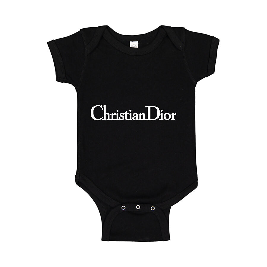 Dior White Logo Baby Romper Onesie - Black