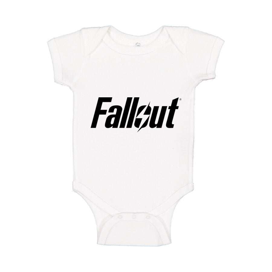 Fallout Black Logo Baby Romper Onesie - White