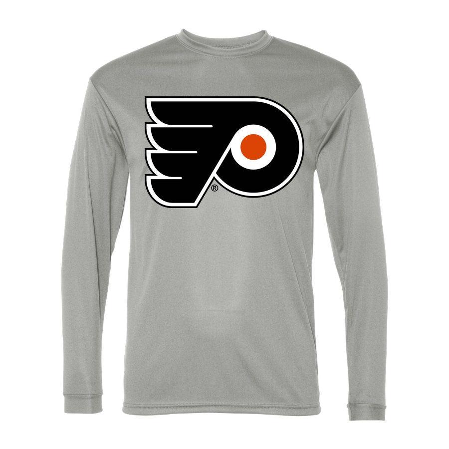 Men's Philadelphia Flyers Polyester Long Sleeve T-Shirt - Silver