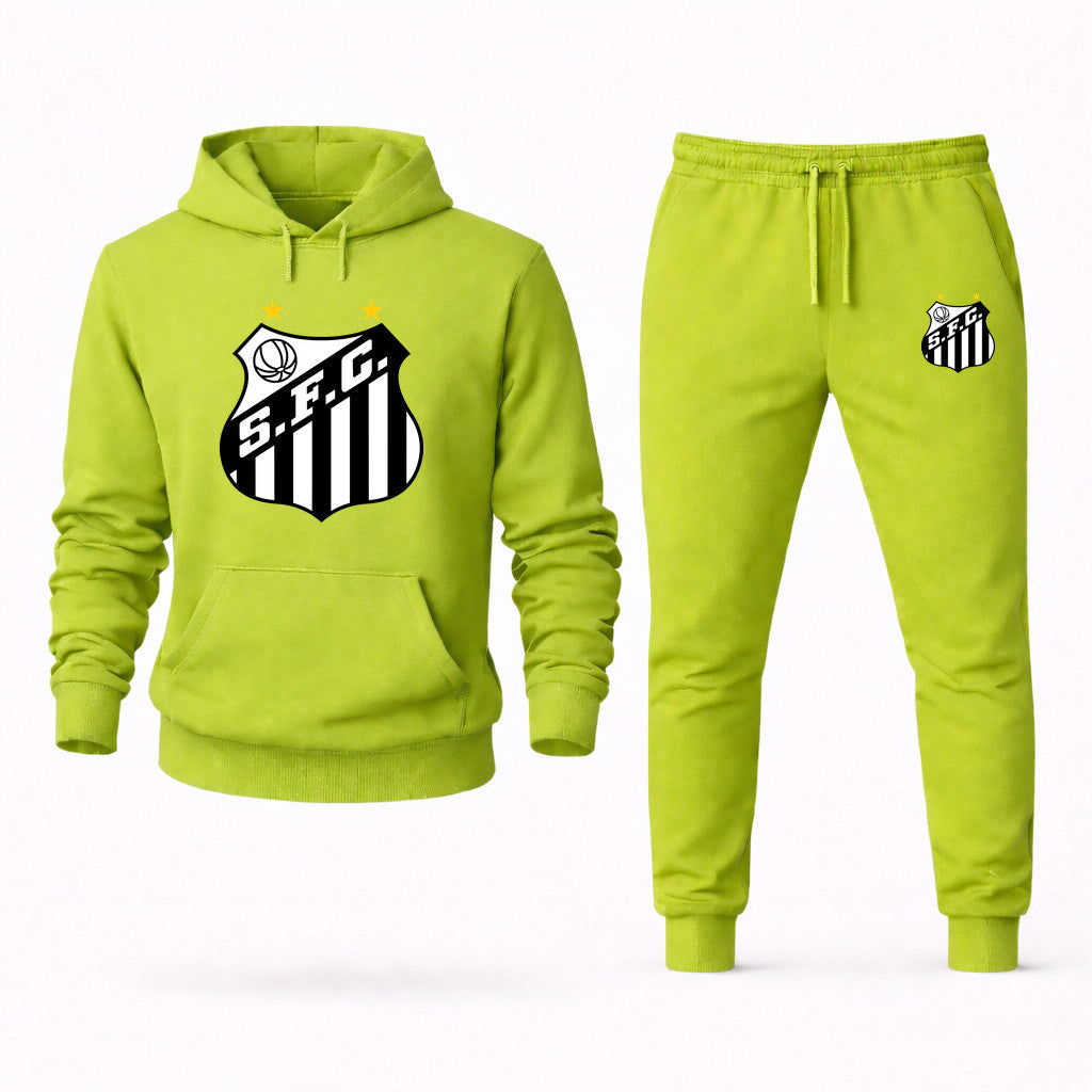 Santos FC Hoodie and Joggers Set - Lime Green