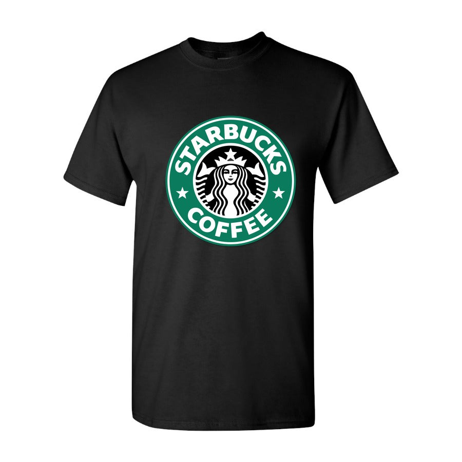 Men's starbucks logo starbucks icon Cotton T-Shirt - Black