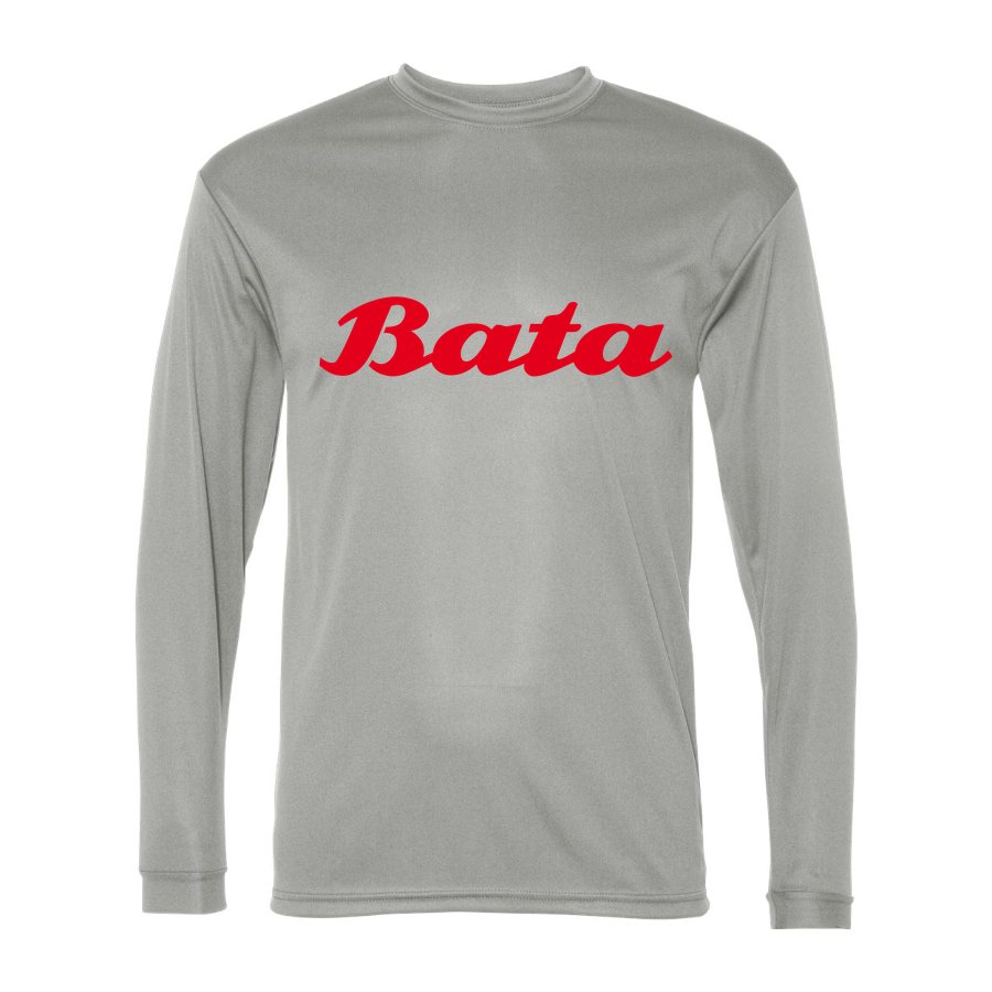 Men's Bata Polyester Long Sleeve T-Shirt - Silver
