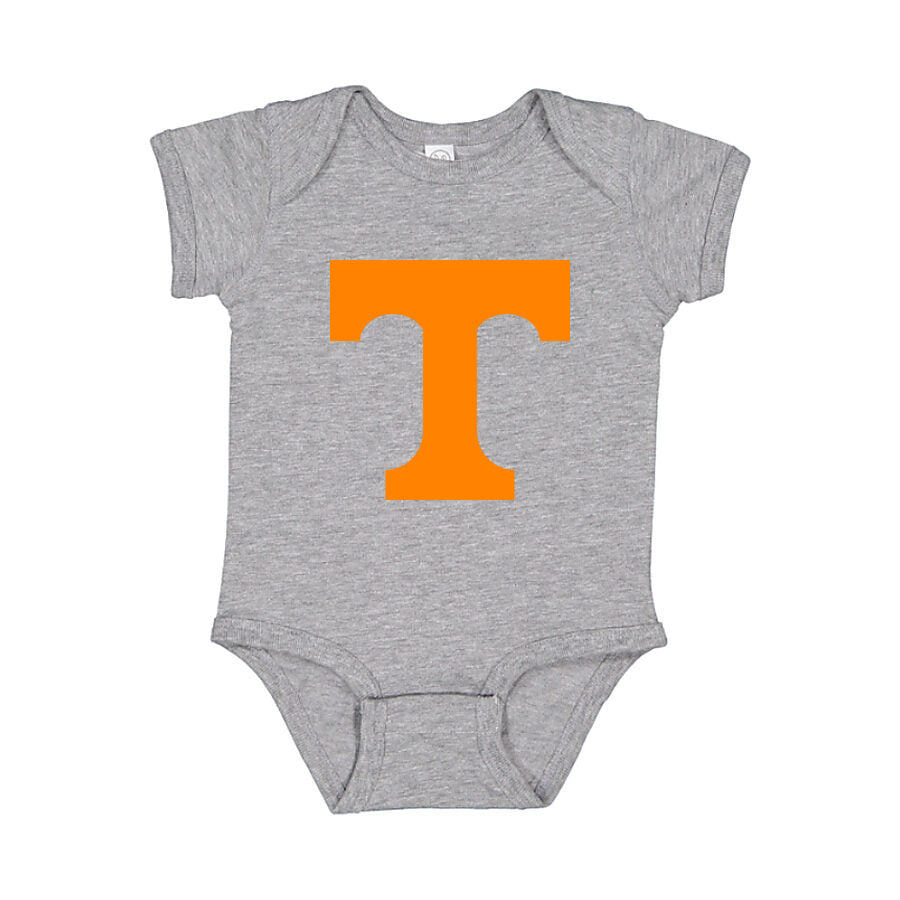 Tennessee Volunteers Orange Logo Baby Romper Onesie - Gray