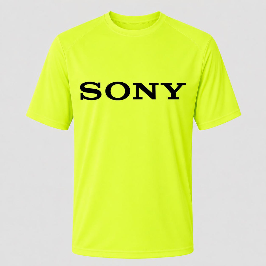 Men's Sony Black Performance T-Shirt - Safety Green