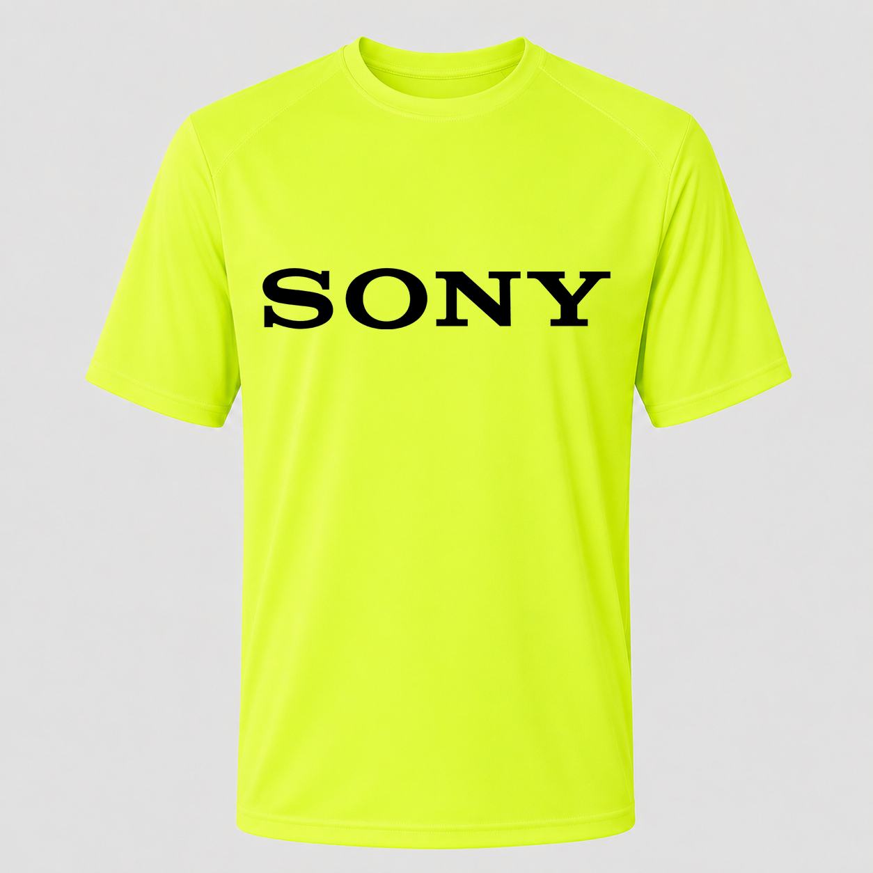 Men's Sony Black Performance T-Shirt - Safety Green