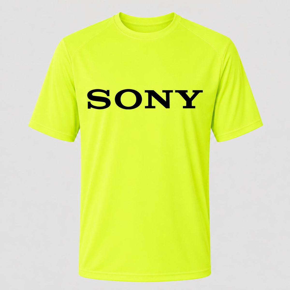 Men's Sony Black Performance T-Shirt - Safety Green