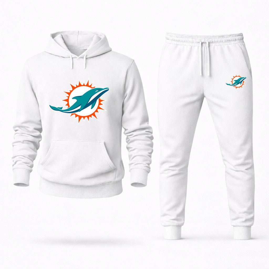 Miami Dolphins Hoodie and Joggers Set - White