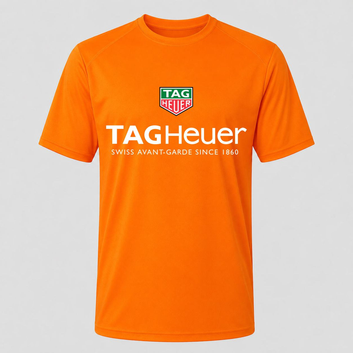 Men's TAG Heuer White Performance T-Shirt - Orange