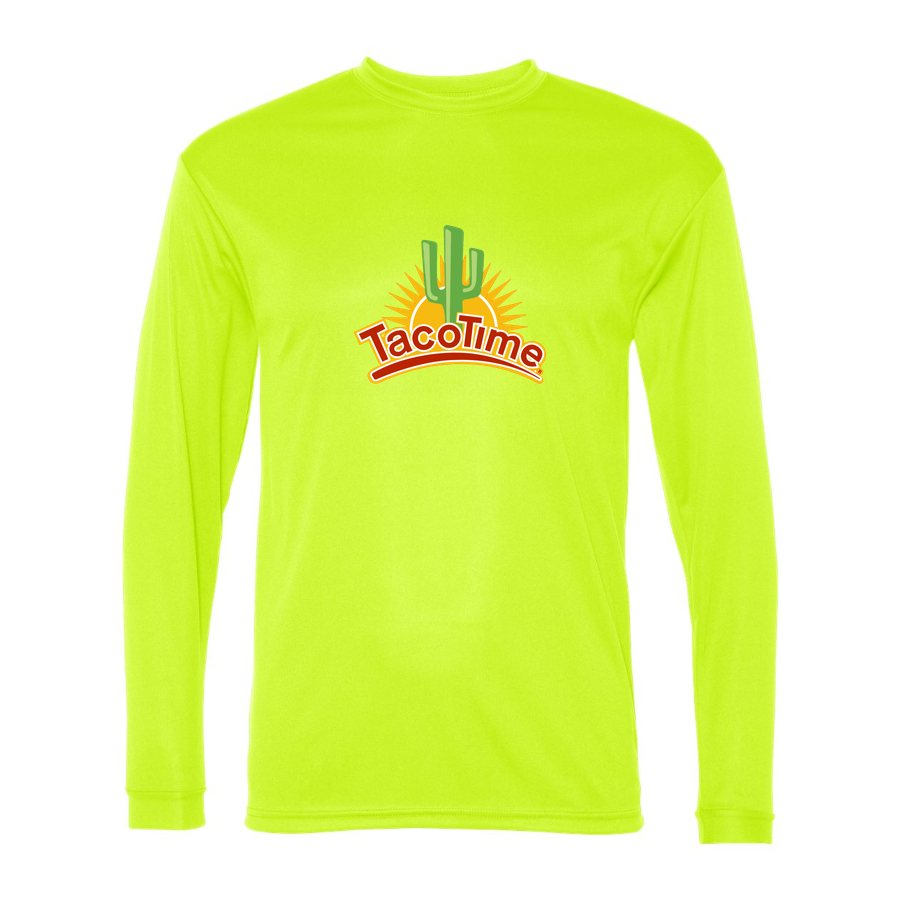 Men's TacoTime Polyester Long Sleeve T-Shirt - Safety Yellow