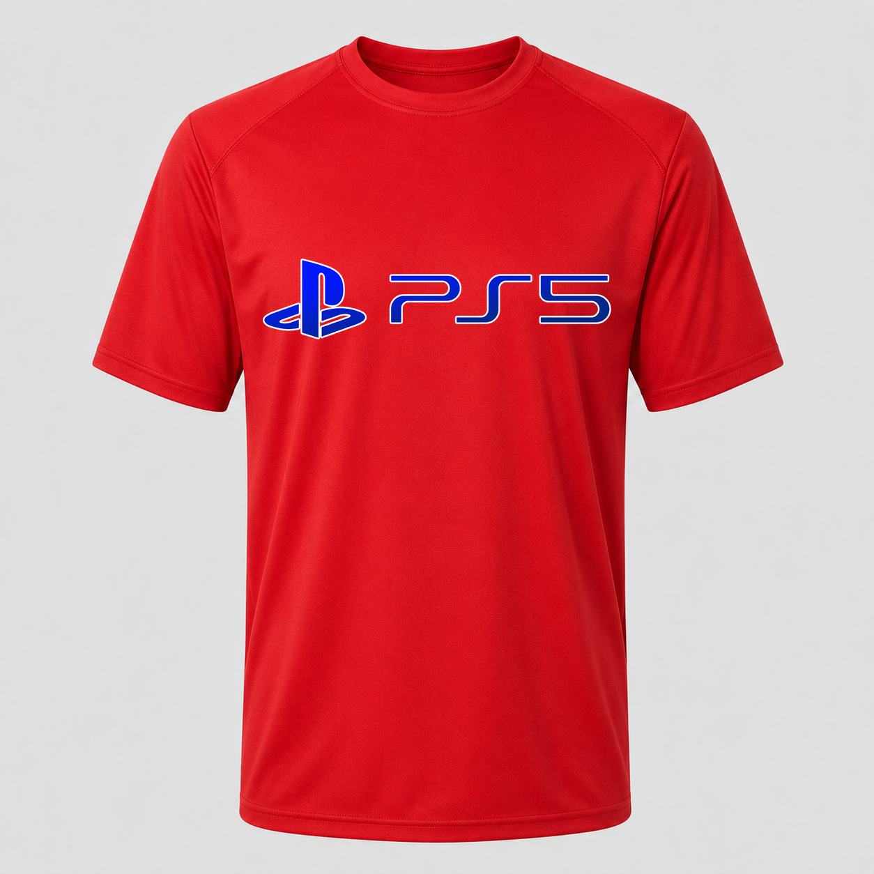 Men's PS5 Blue Performance T-Shirt - Red