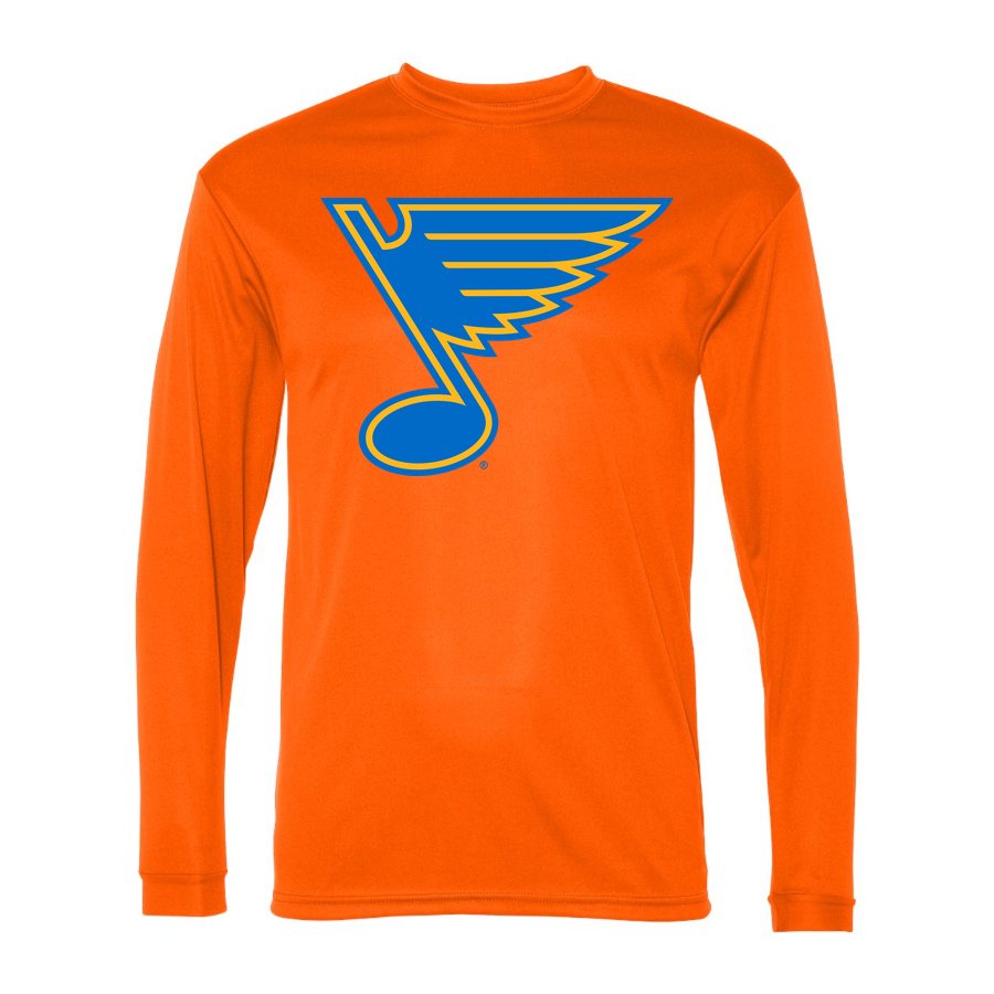 Men's St. Louis Blues Polyester Long Sleeve T-Shirt - Safety Orange