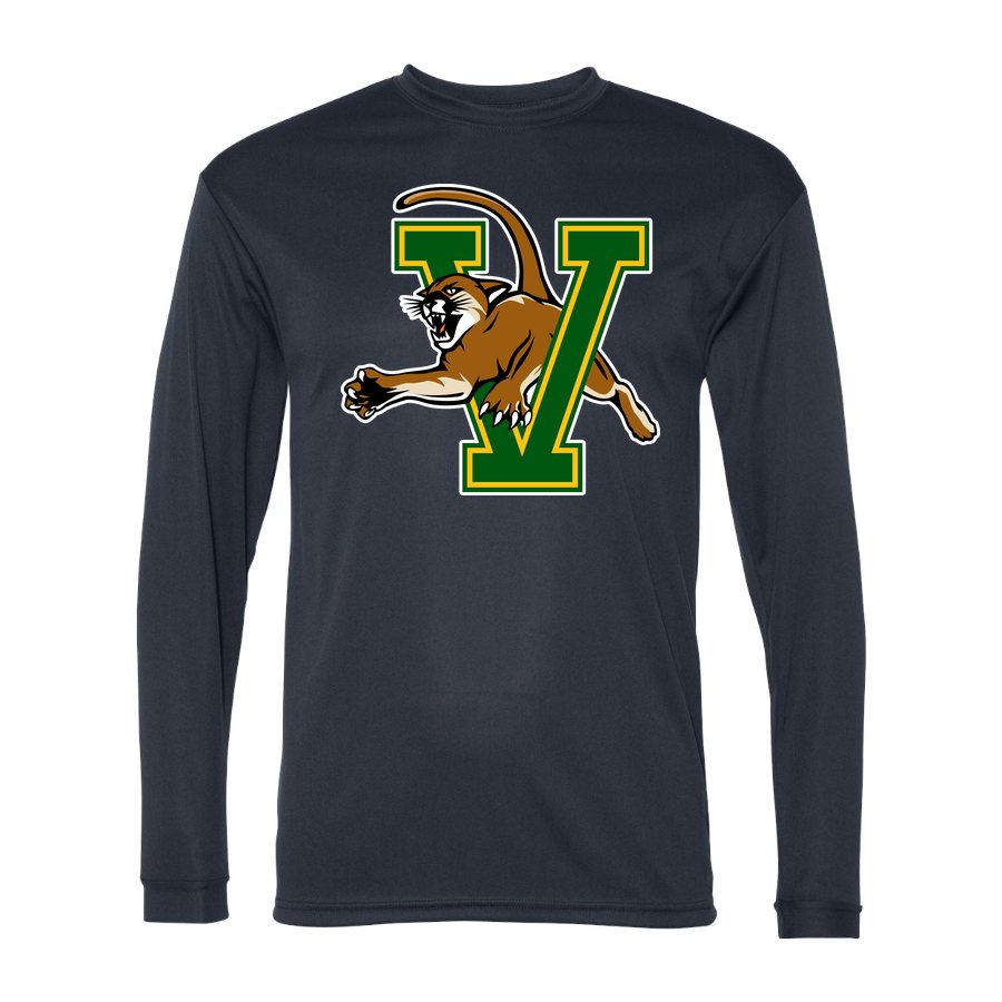 Men's Vermont Catamounts Polyester Long Sleeve T-Shirt - Navy