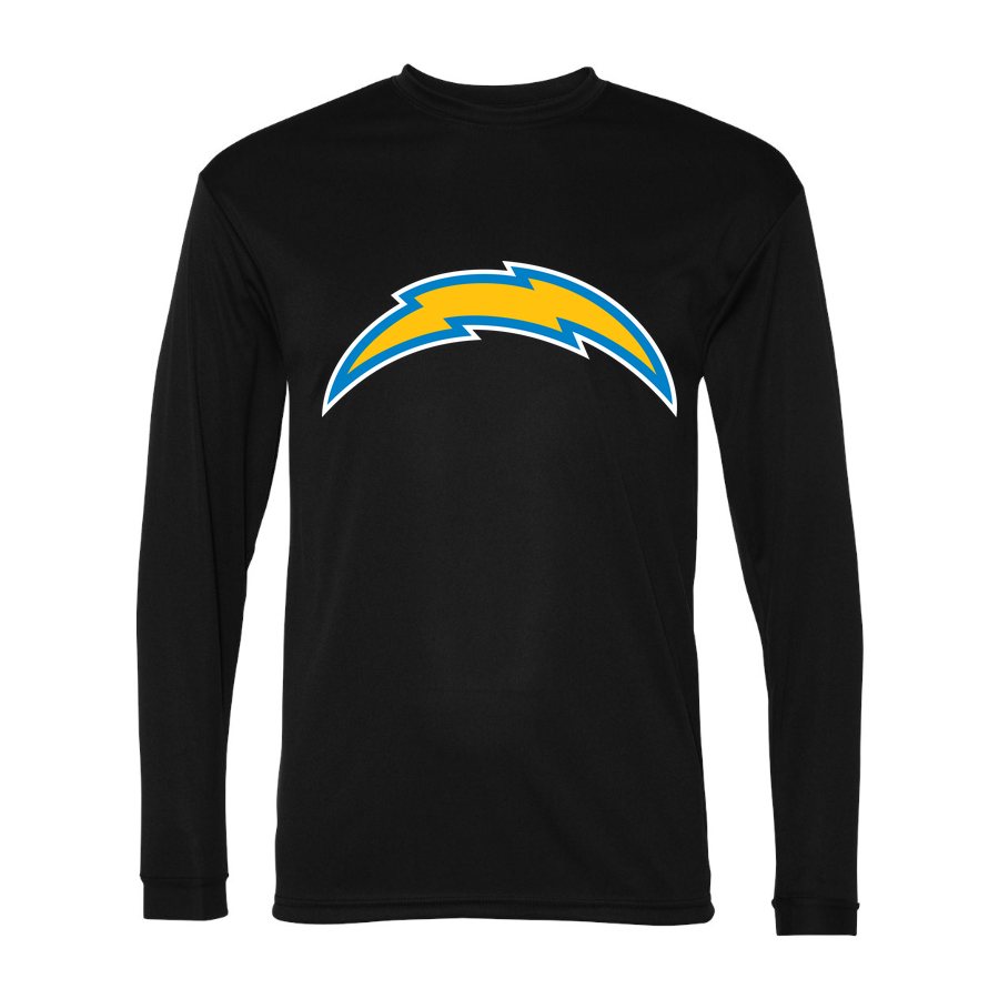 Men's Los Angeles Chargers Polyester Long Sleeve T-Shirt - Black