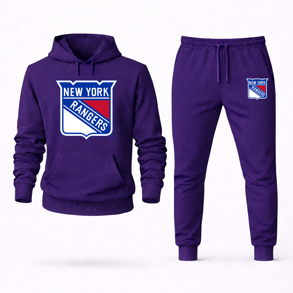 New York Rangers Hoodie and Joggers Set - Purple