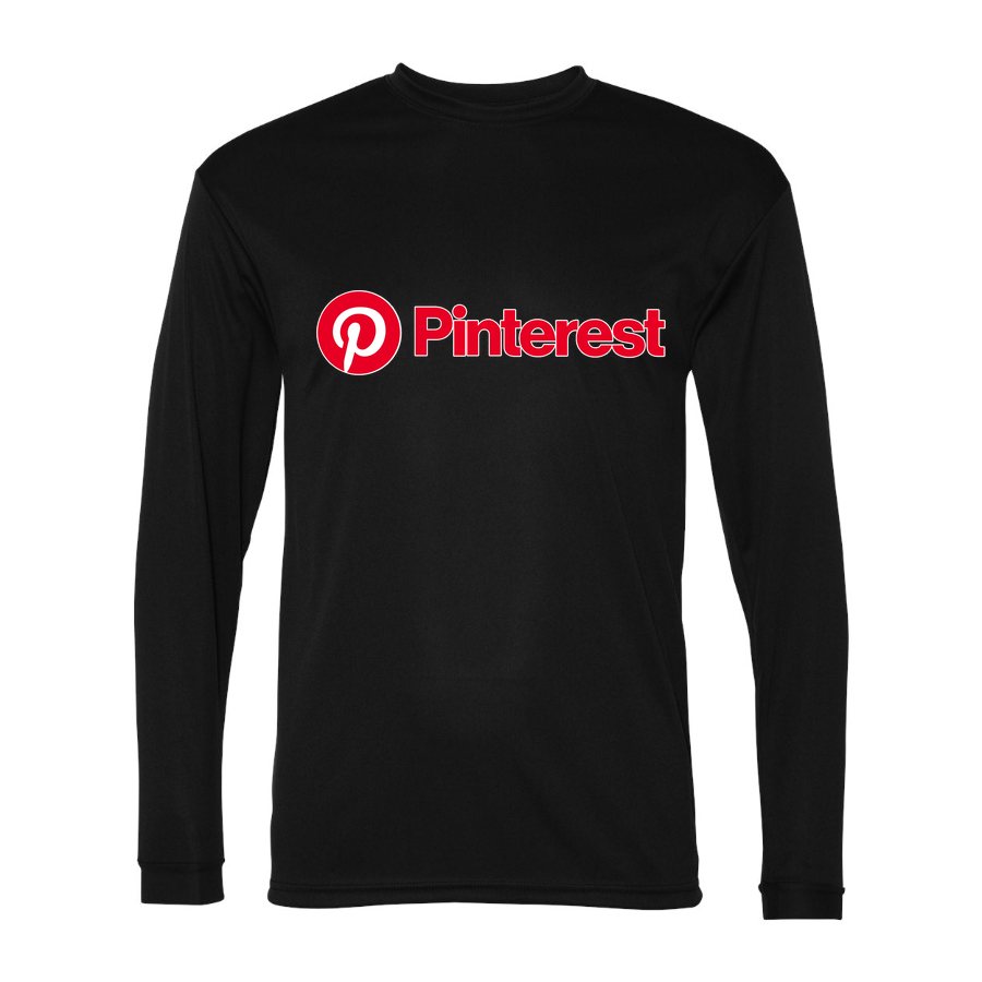 Men's pinterest Polyester Long Sleeve T-Shirt - Black