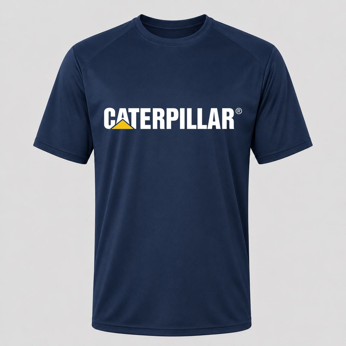 Men's Caterpillar White Performance T-Shirt - Navy
