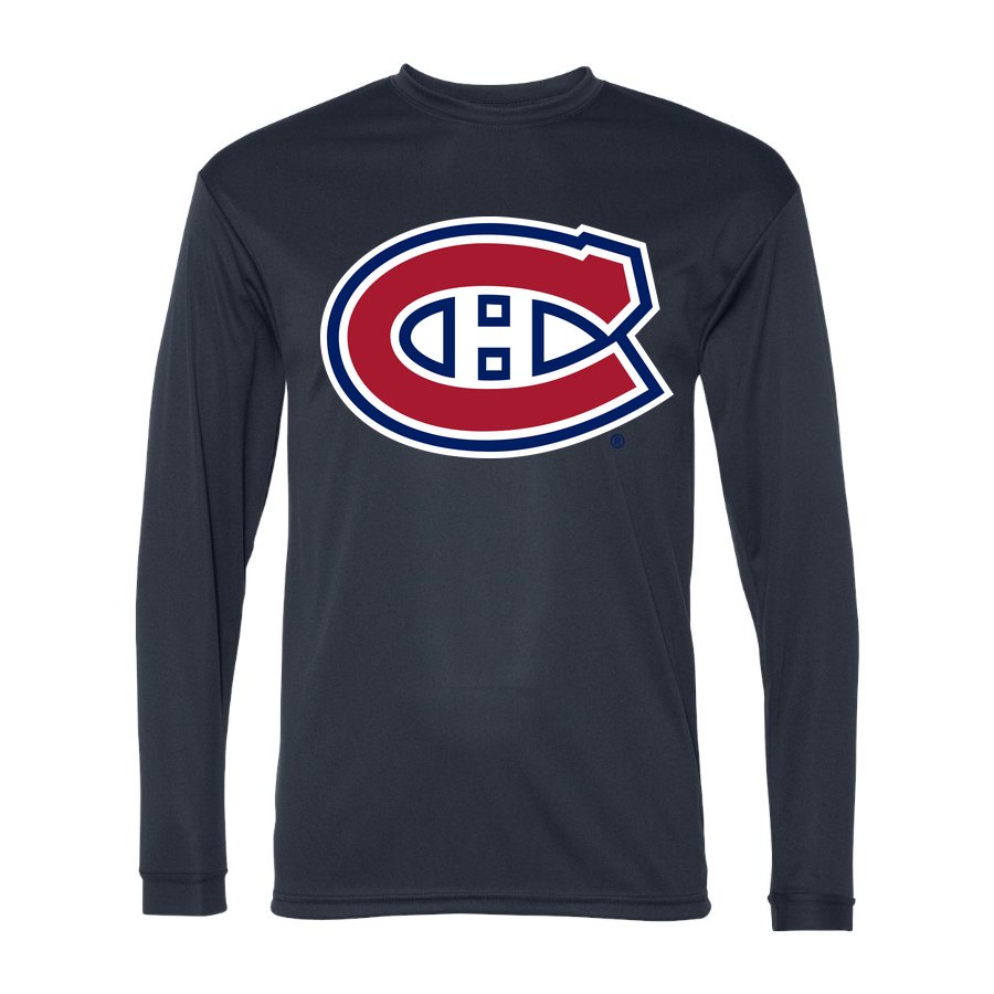 Men's Montreal Canadiens Polyester Long Sleeve T-Shirt - Navy