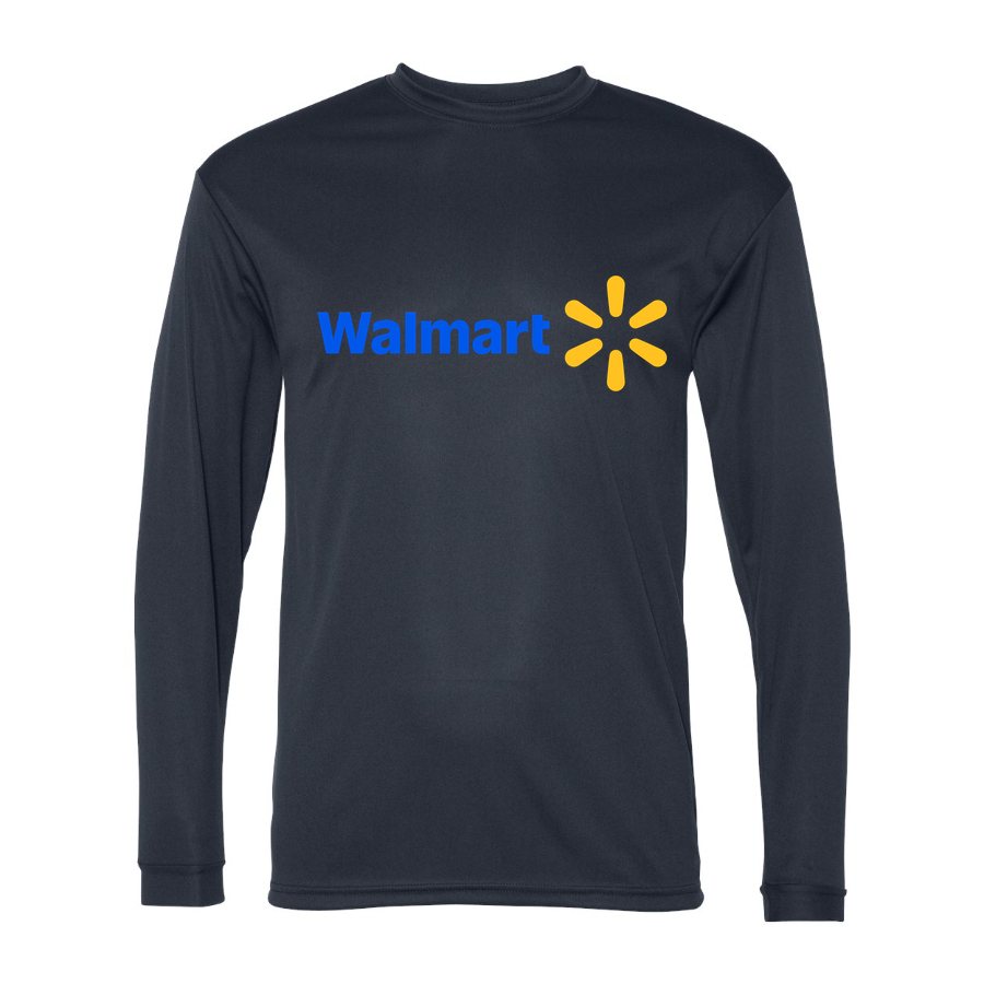 Men's Walmart Polyester Long Sleeve T-Shirt - Navy