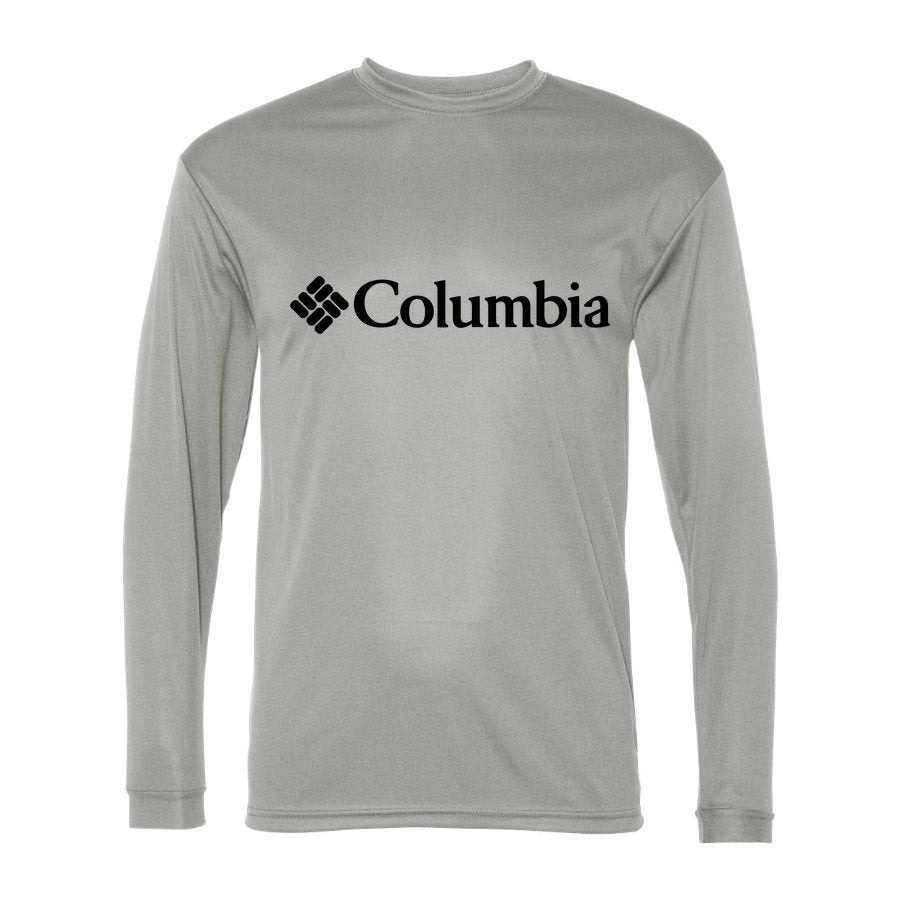 Men's Columbia Polyester Long Sleeve T-Shirt - Silver