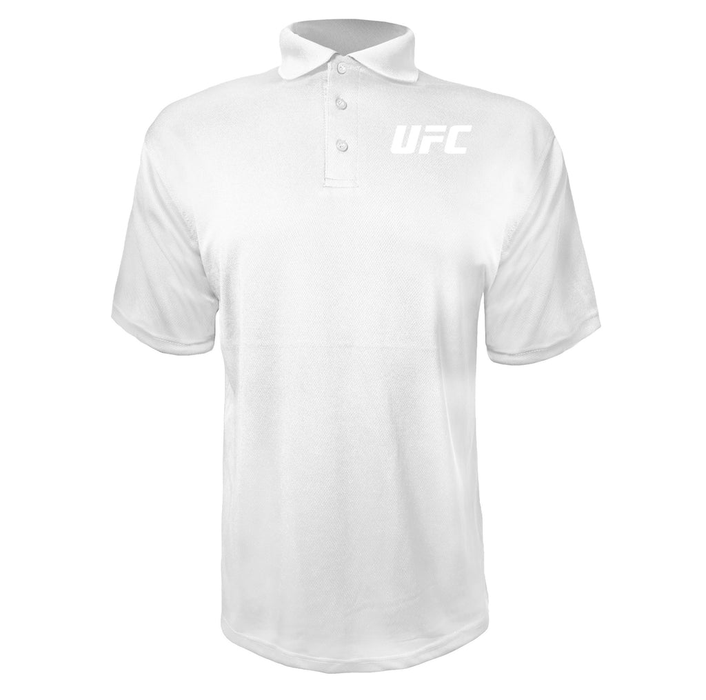 UFC White White polyester polo