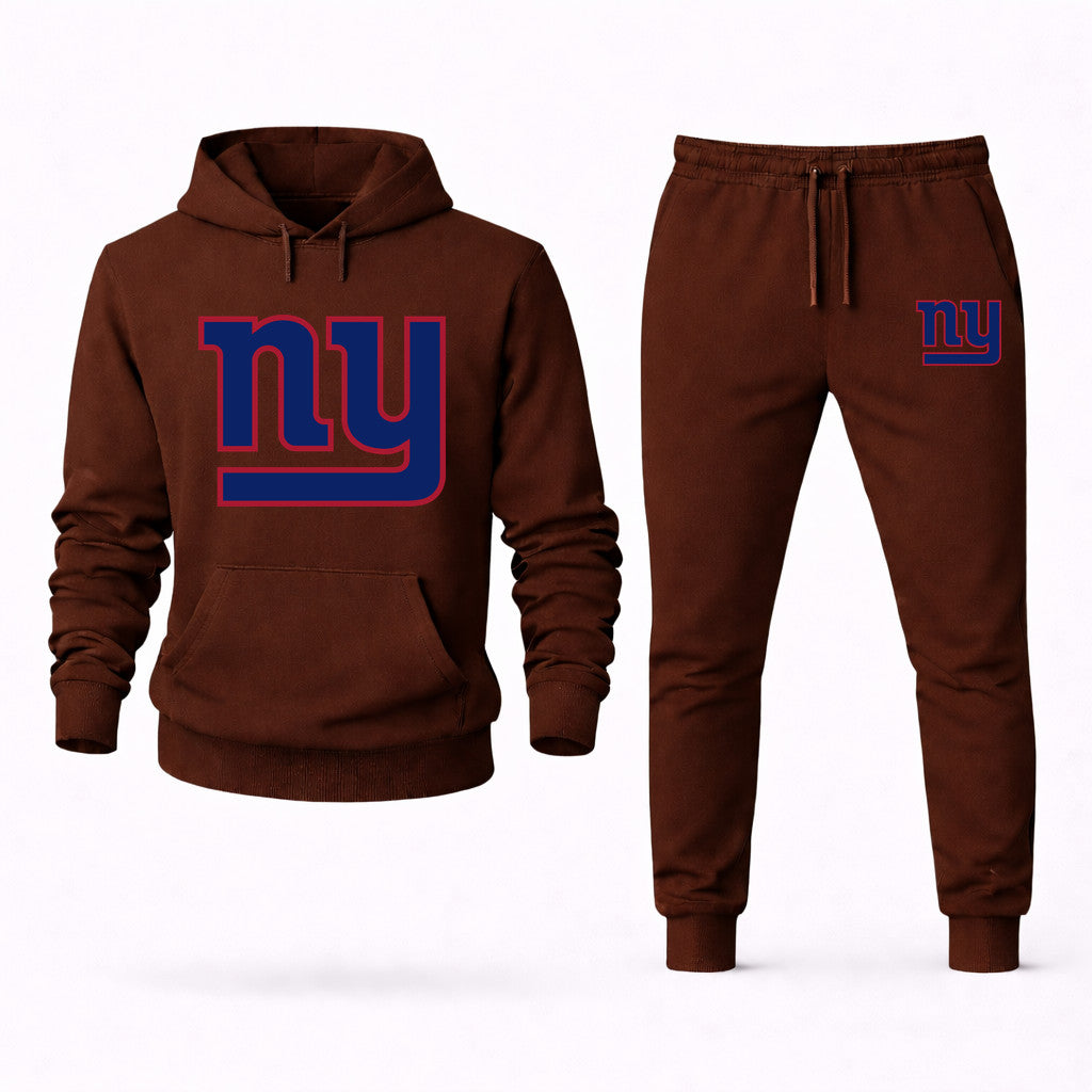 New York Giants Hoodie and Joggers Set - Brown