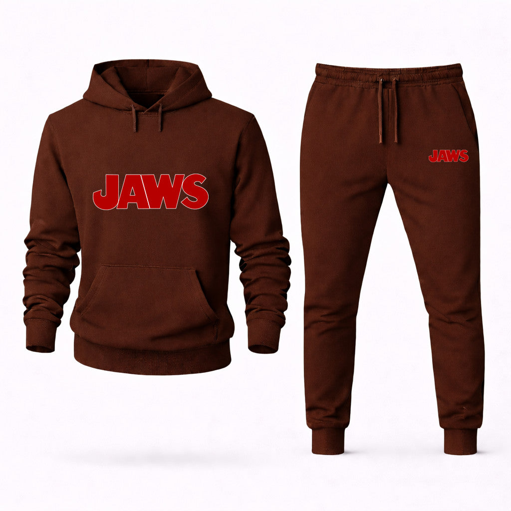 Jaws Hoodie and Joggers Set - Brown
