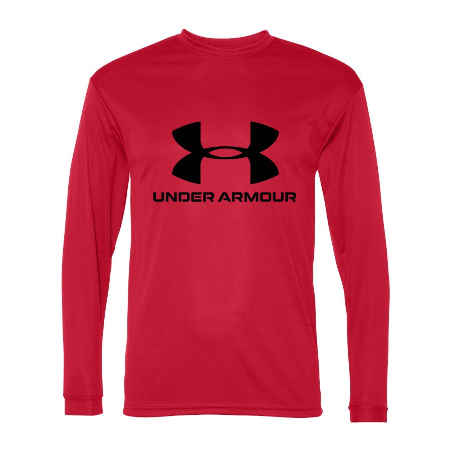 Men's Under Armour Polyester Long Sleeve T-Shirt - Red