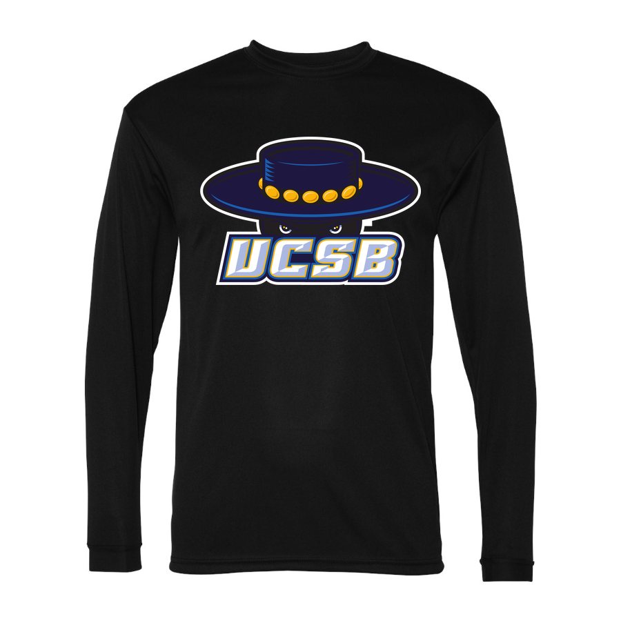 Men's UCSB Gauchos Polyester Long Sleeve T-Shirt - Black