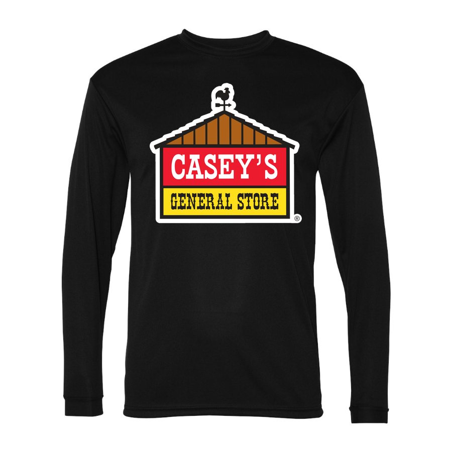 Men's Caseys General Stores Polyester Long Sleeve T-Shirt - Black