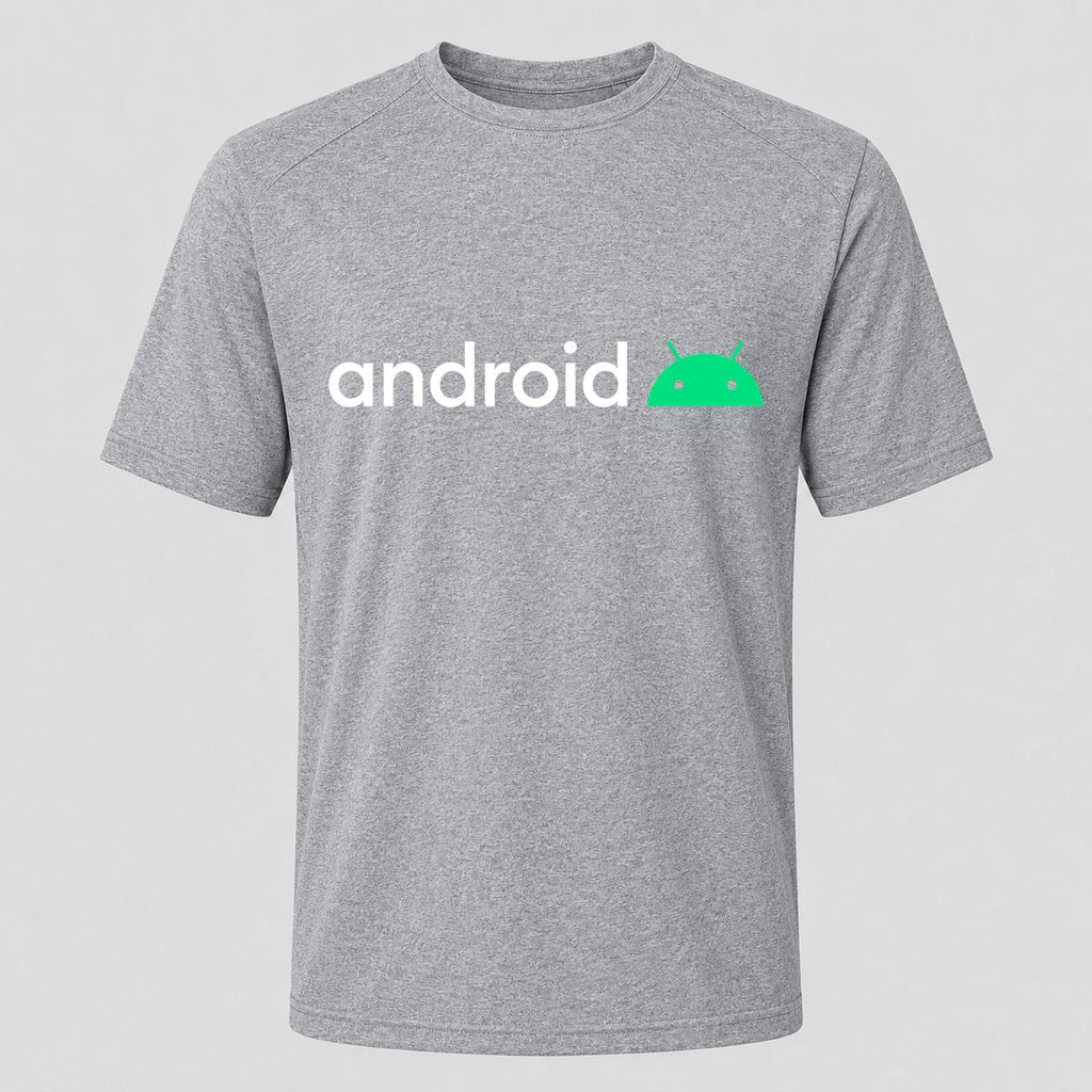 Men's Android White Performance T-Shirt - Gray