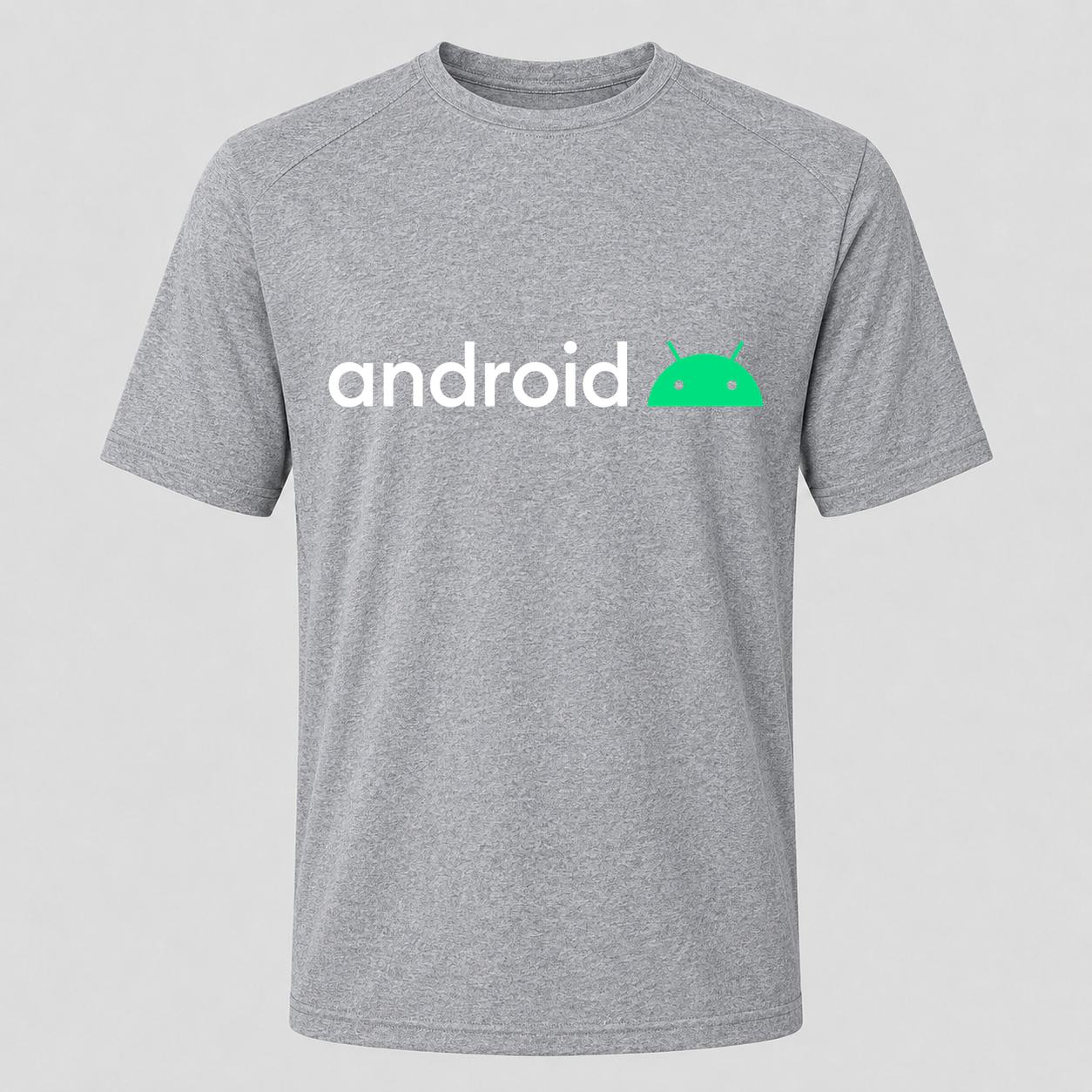 Men's Android White Performance T-Shirt - Gray