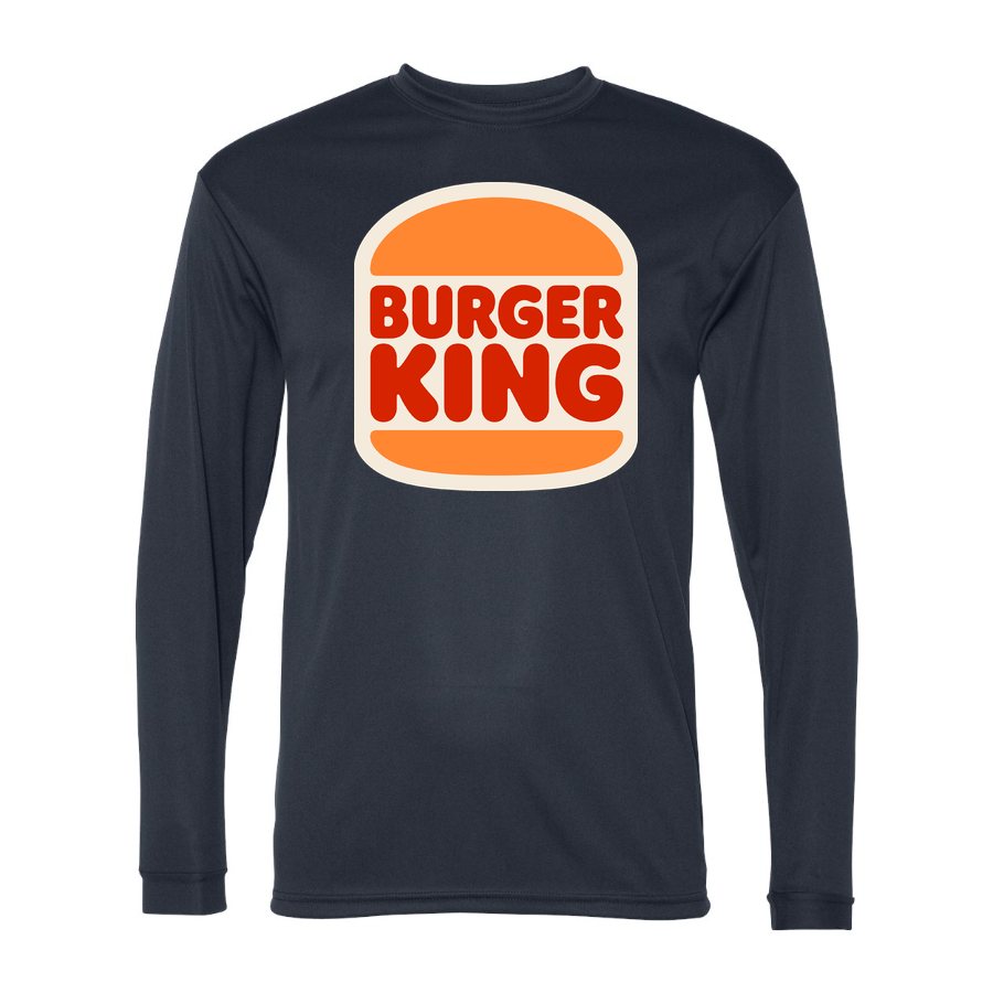 Men's Burger King Polyester Long Sleeve T-Shirt - Navy