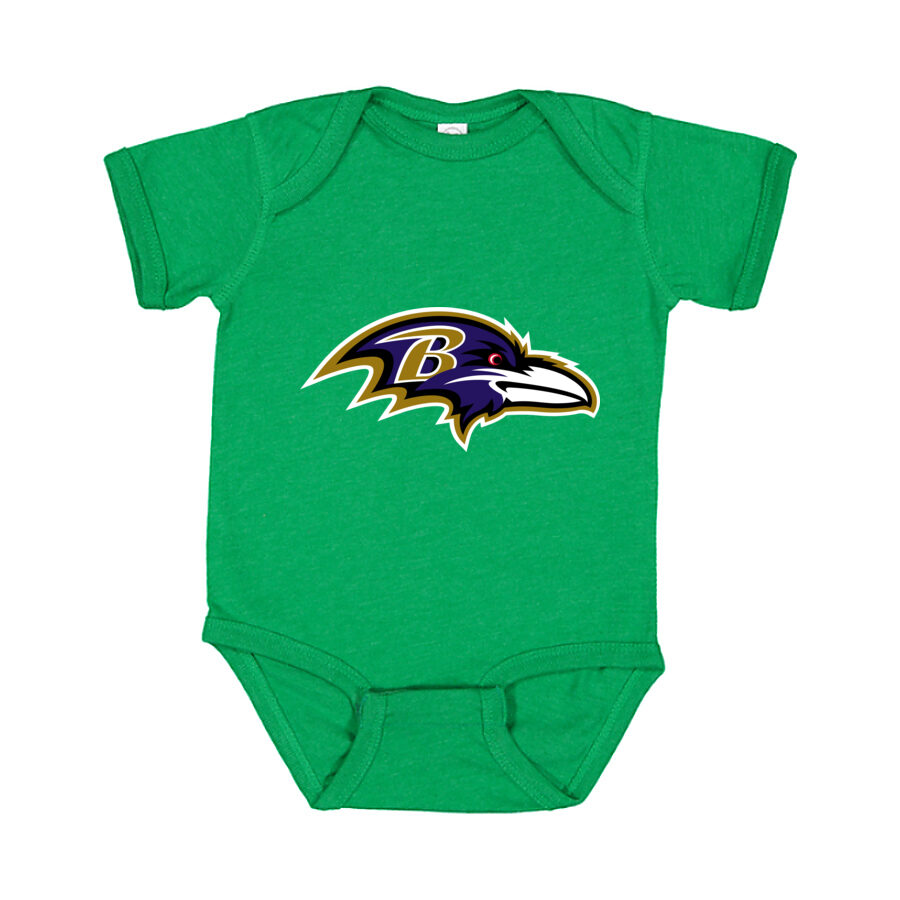 Baltimore Ravens Baby Romper Onesie - Green