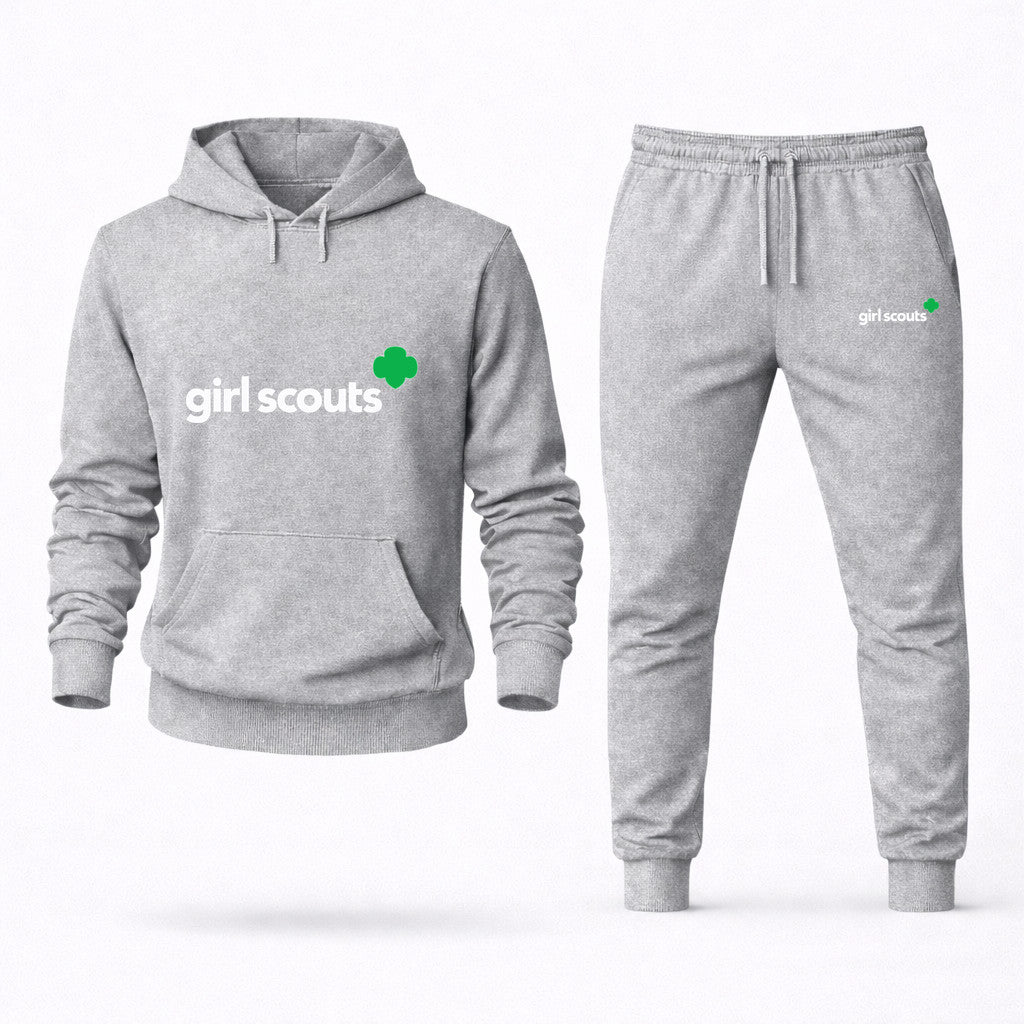 Girl Scouts White Hoodie and Joggers Set - Grey