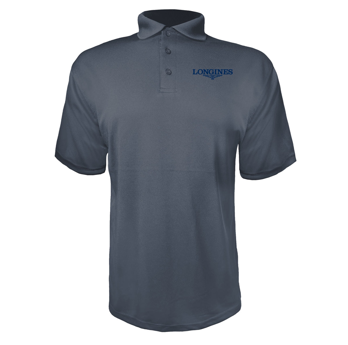 Longines men's polyester polo in Charcoal
