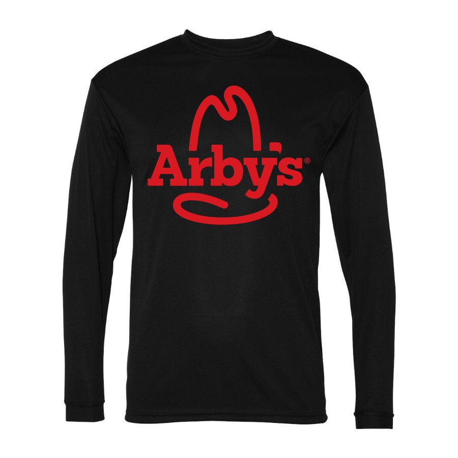 Men's Arbys Polyester Long Sleeve T-Shirt - Black