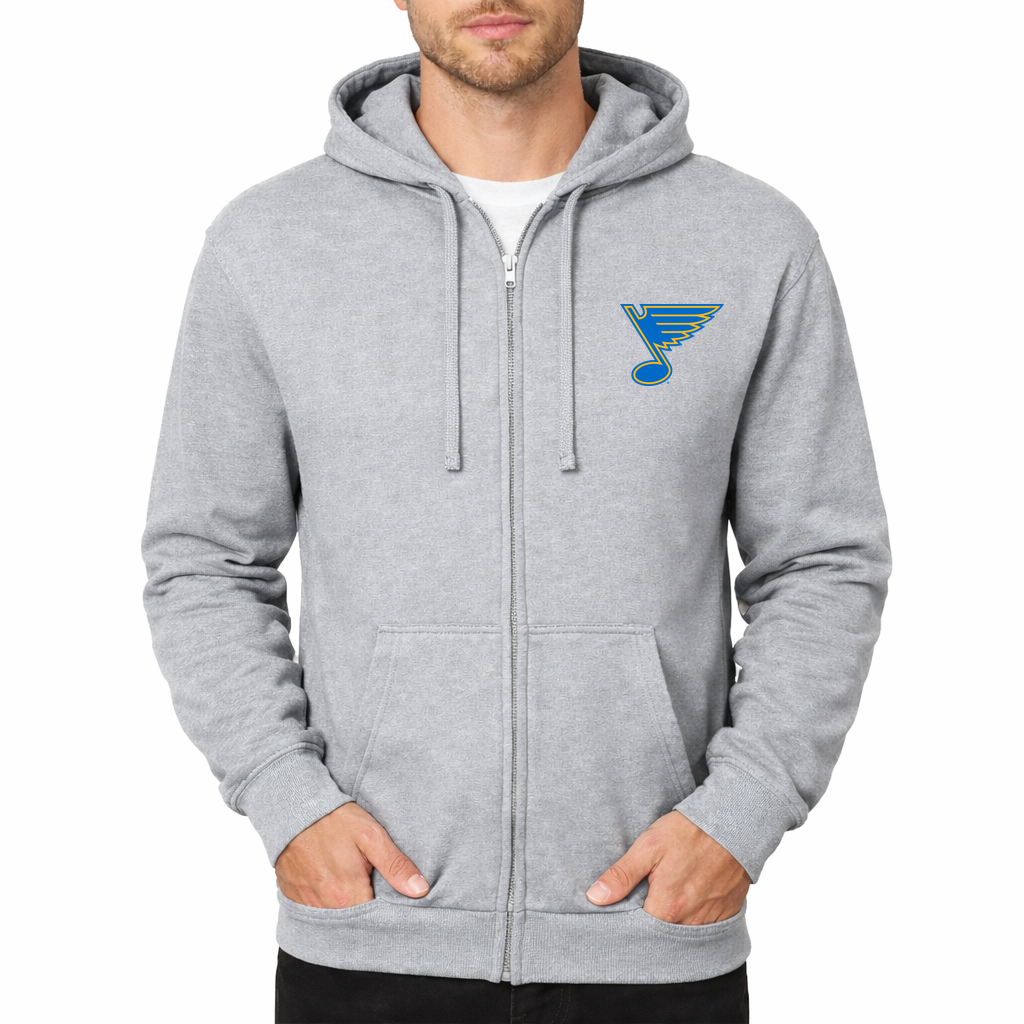 Men's St. Louis Blues Zipper Hoodie - Grey