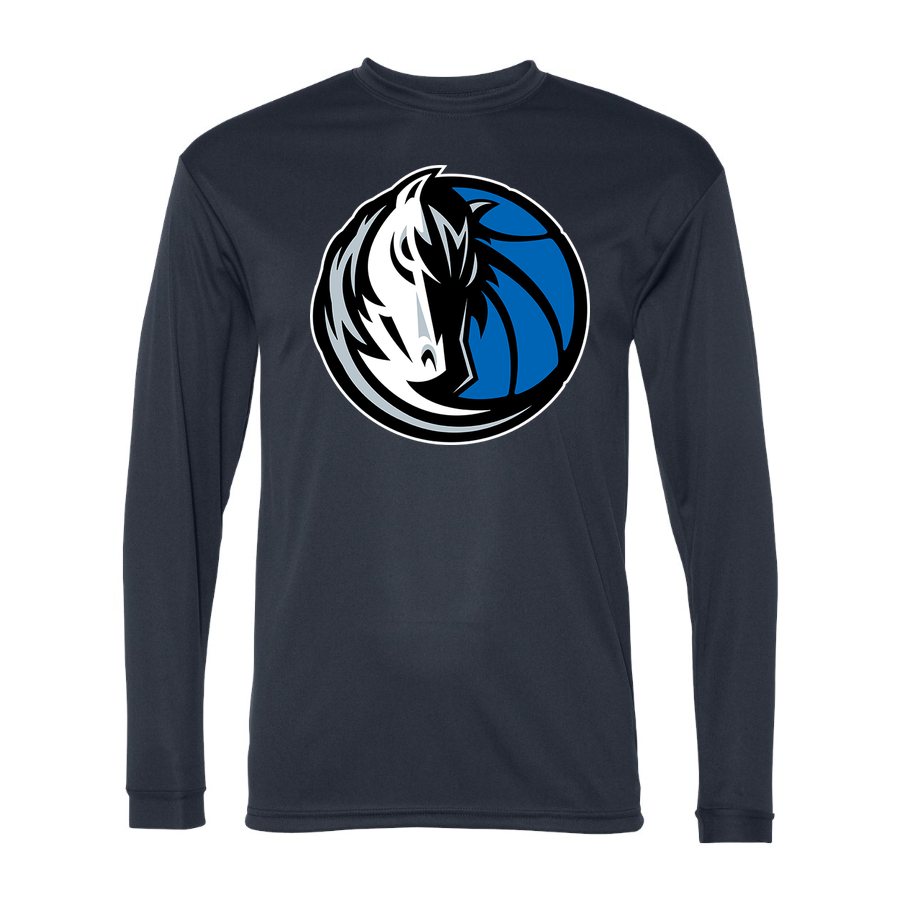 Men's Dallas Mavericks Polyester Long Sleeve T-Shirt - Navy