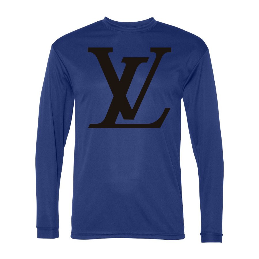 Men's Louis Vuitton Polyester Long Sleeve T-Shirt - Royal Blue